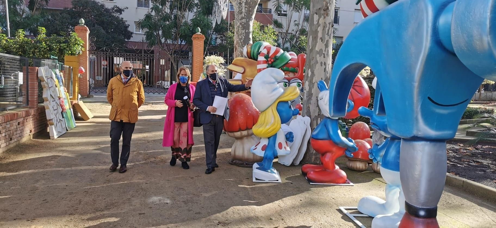 Landaluce, Cid y Martínez, durante la visita al recinto.
