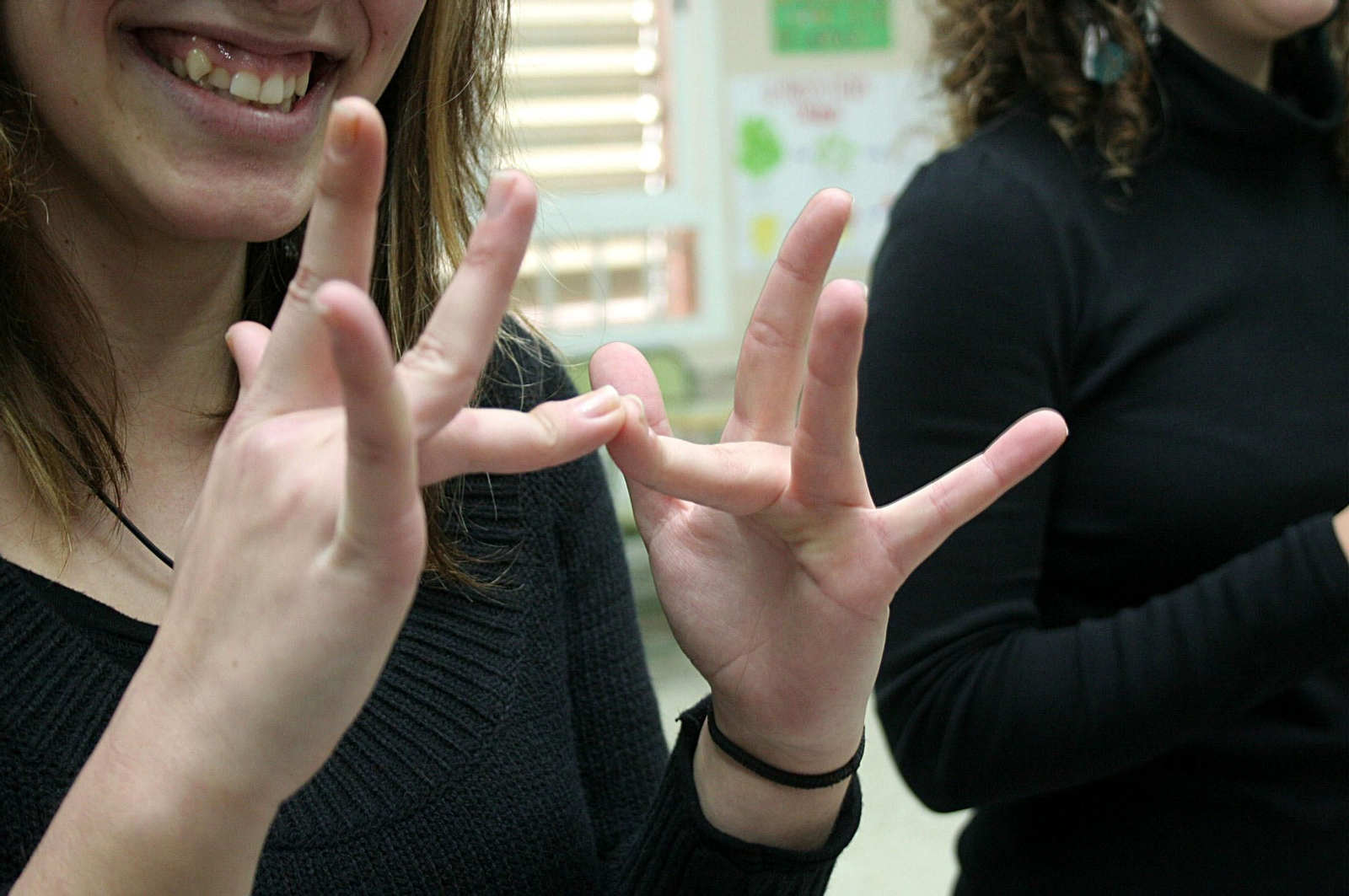 Una intérprete del lenguaje de signos.