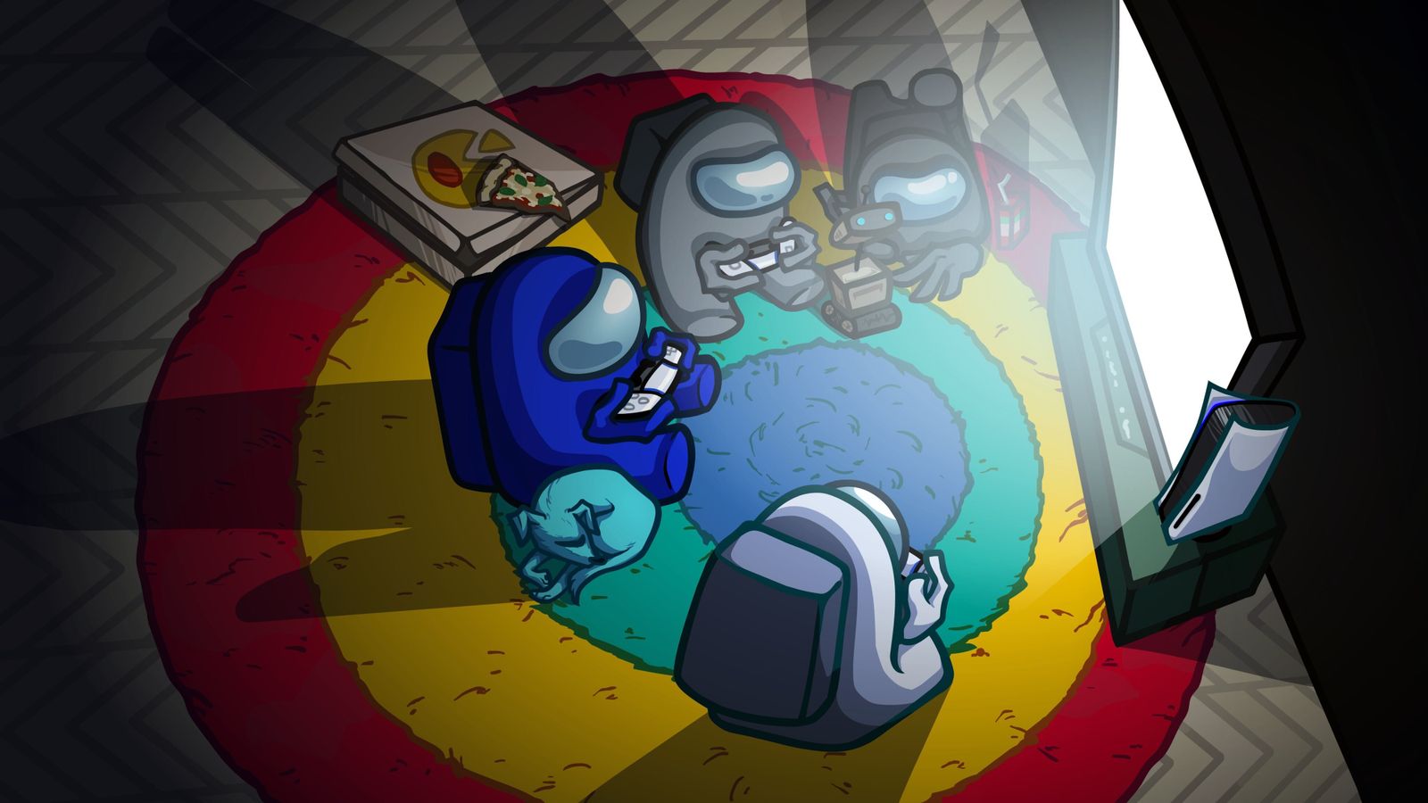 Los populares personajes de Among Us.