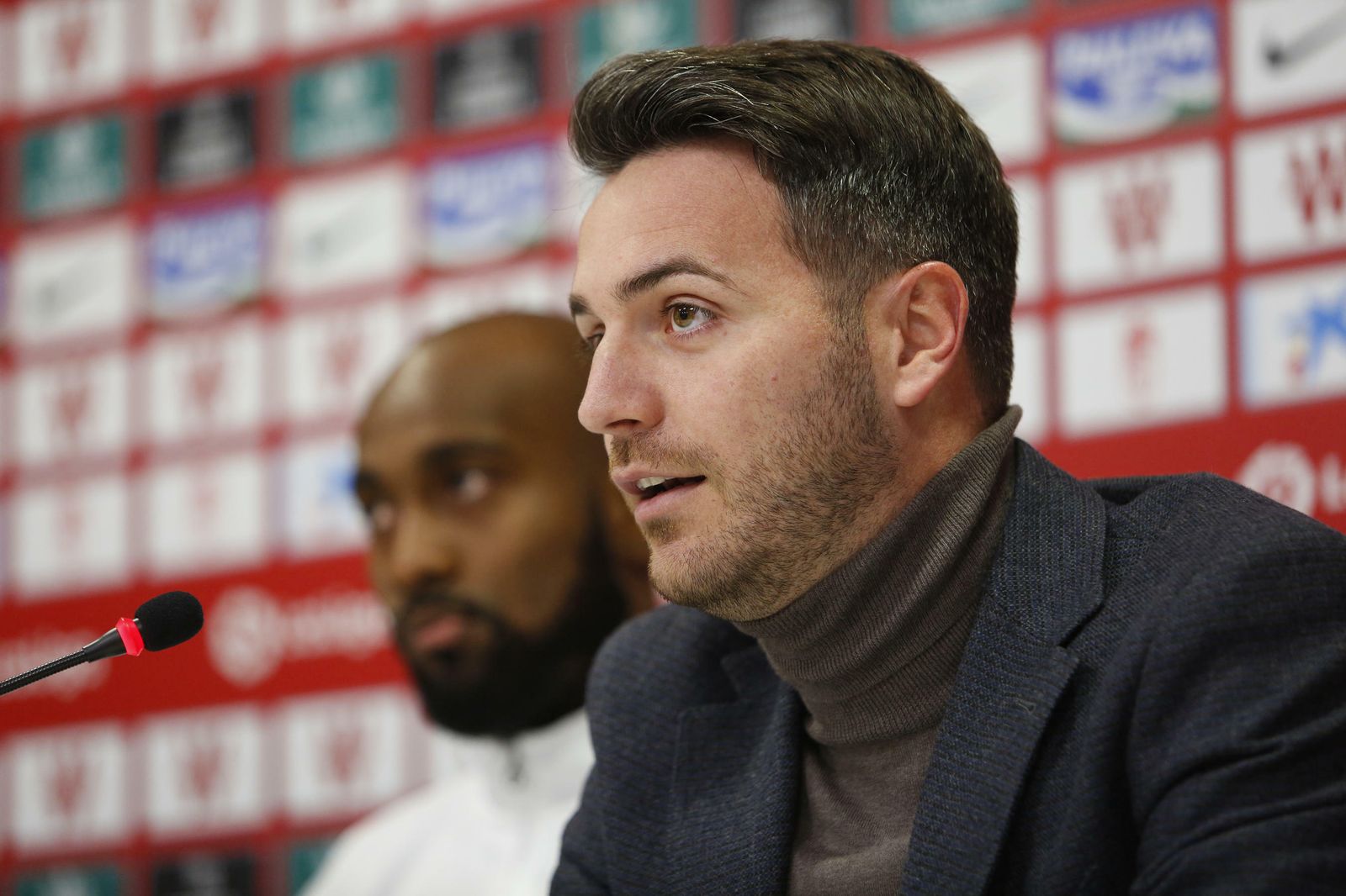 Fran Sánchez habla durante la presentación de Foulquier