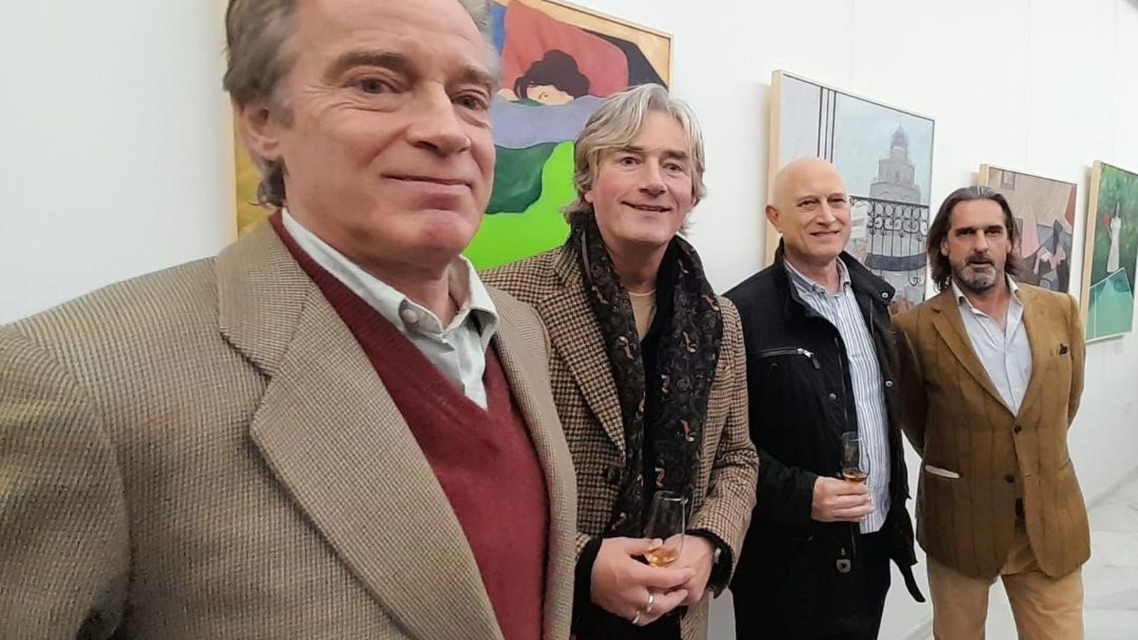 David Maldonado, Seven O’Neill, José María Requejo y el pintor Álvaro Altozano.