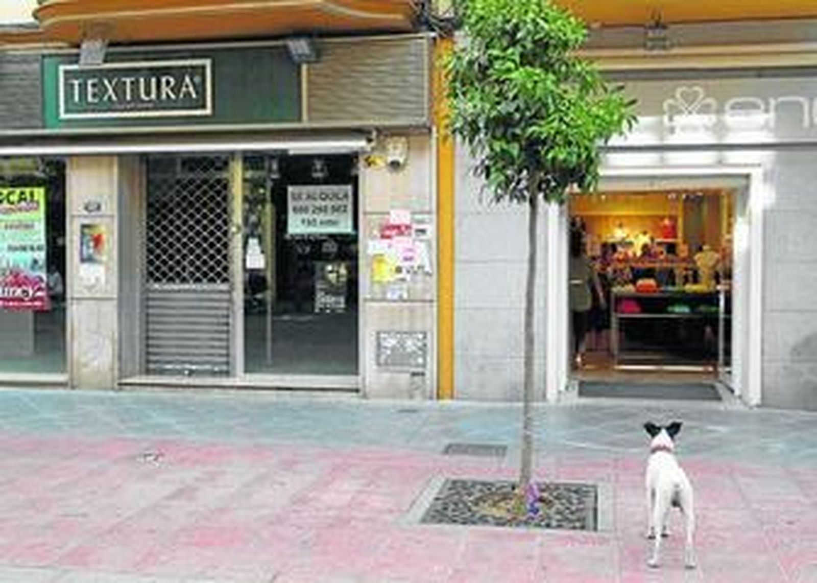 Uno de los locales comerciales sin uso en la calle Asunción.