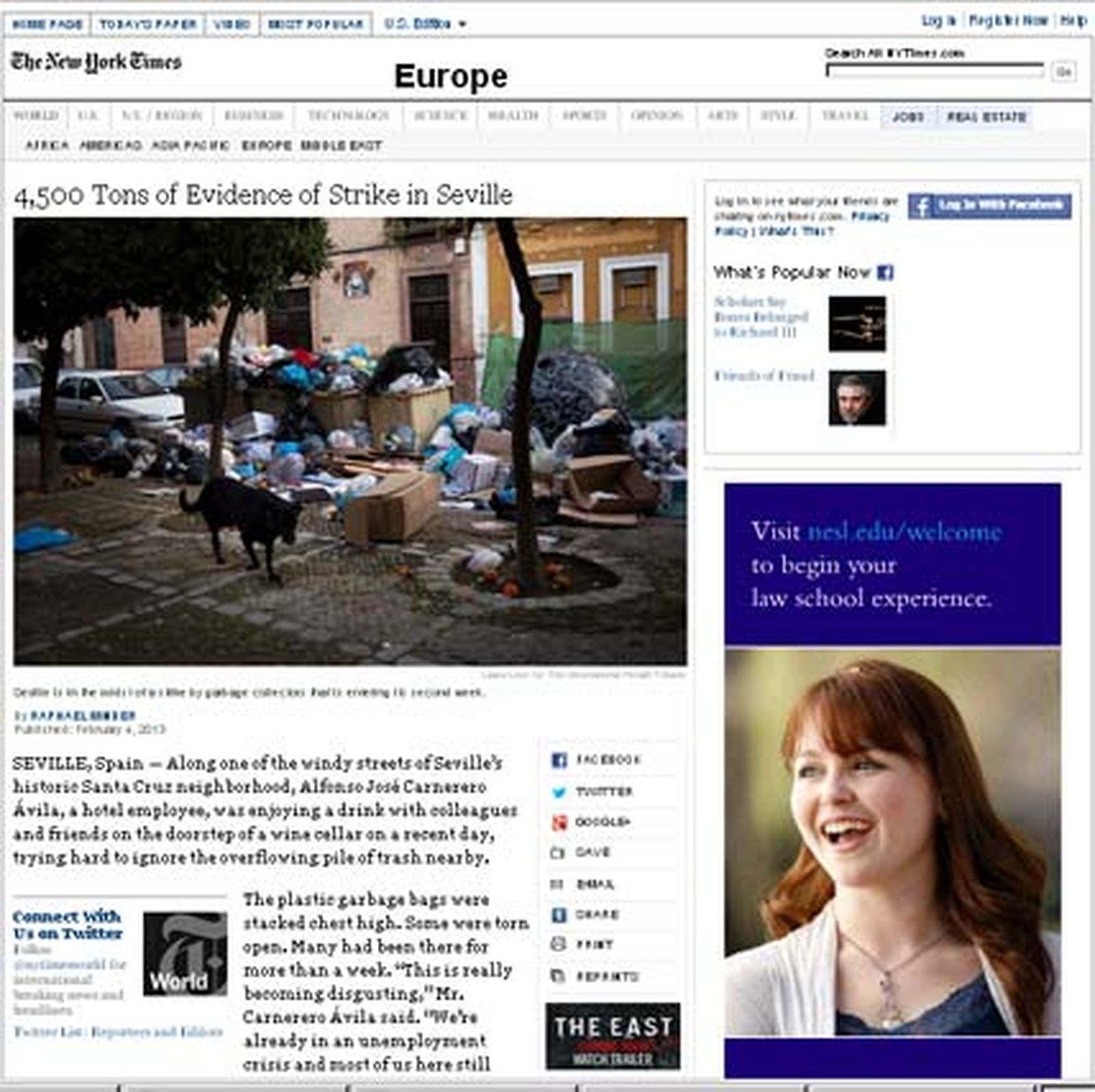 'The New York Times' y 'Le Monde' se hacen eco de la huelga de la basura