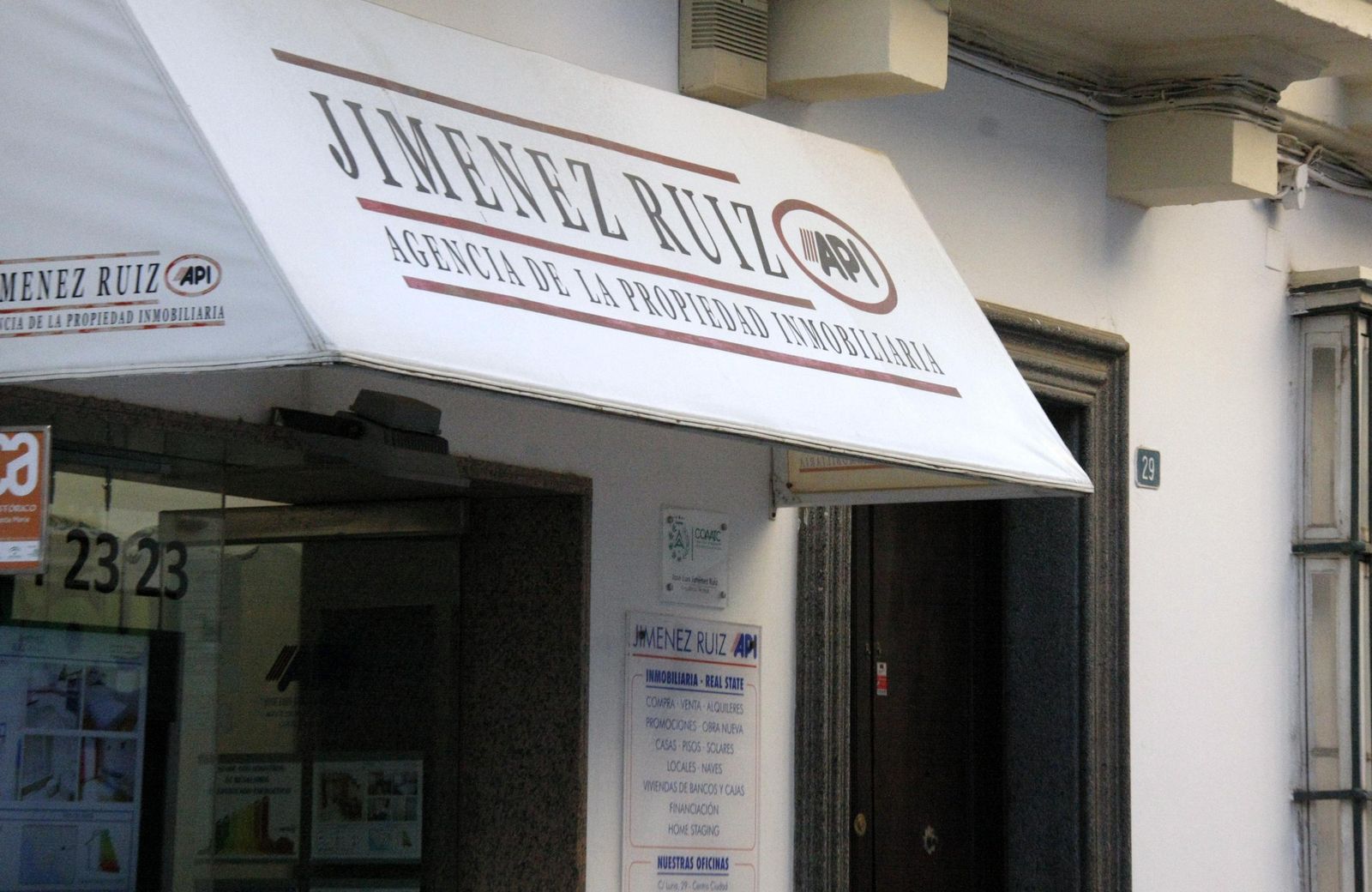 La inmobiliaria Jiménez Ruiz, que regentaba la fallecida.