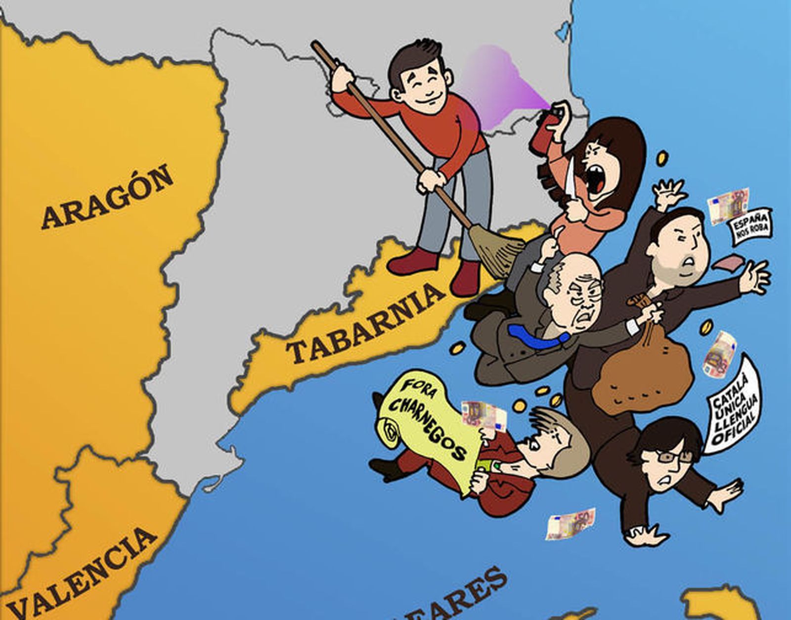 El último cartel de Tabarnia copia al que hizo la CUP antes de la campaña electoral.