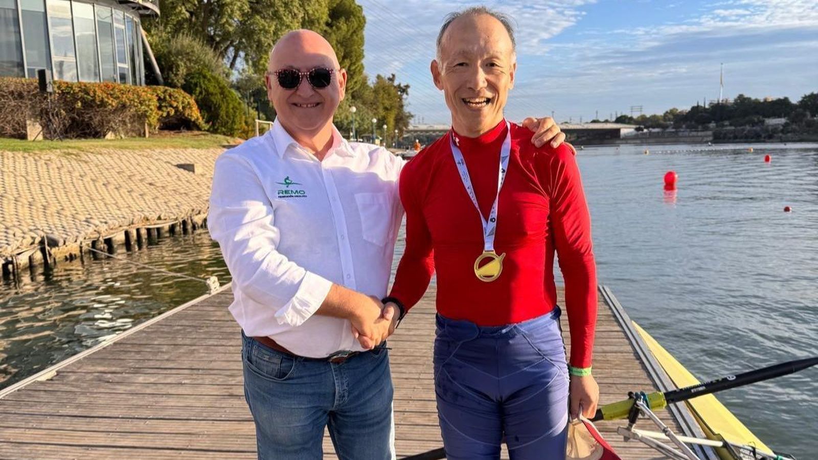 El representante japonés, vencedor en la prueba de skiff.