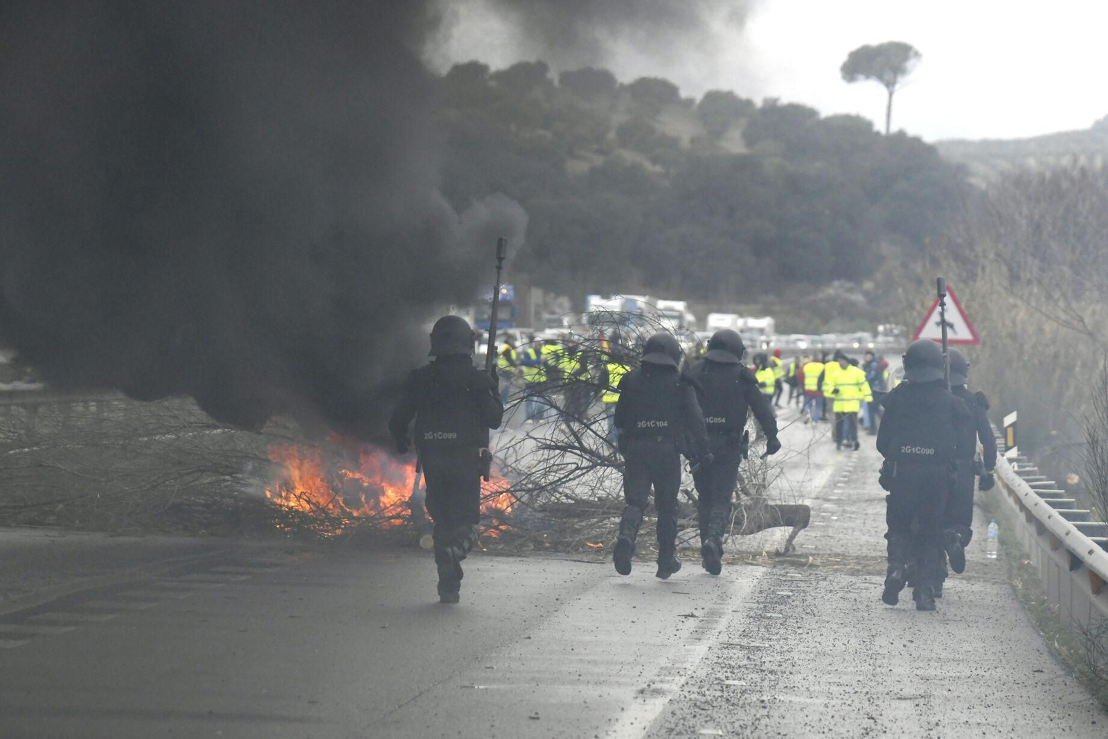 Carga policial este sábado en Granada