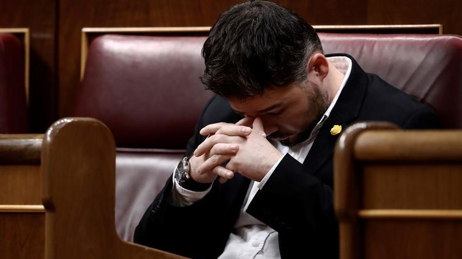 Gabriel Rufián, en su escaño.