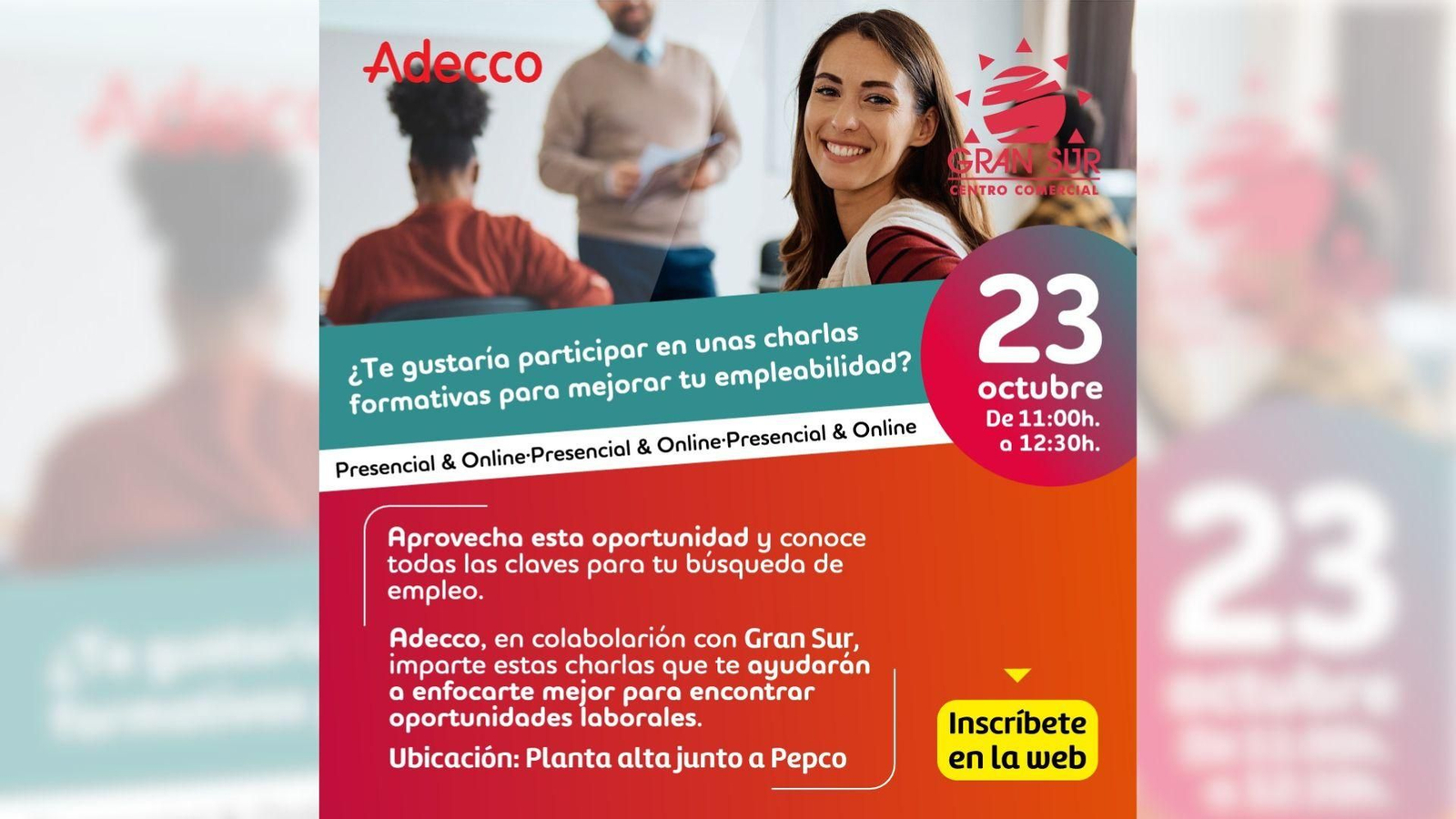 Cartel del taller de empleabilidad en Gran Sur.