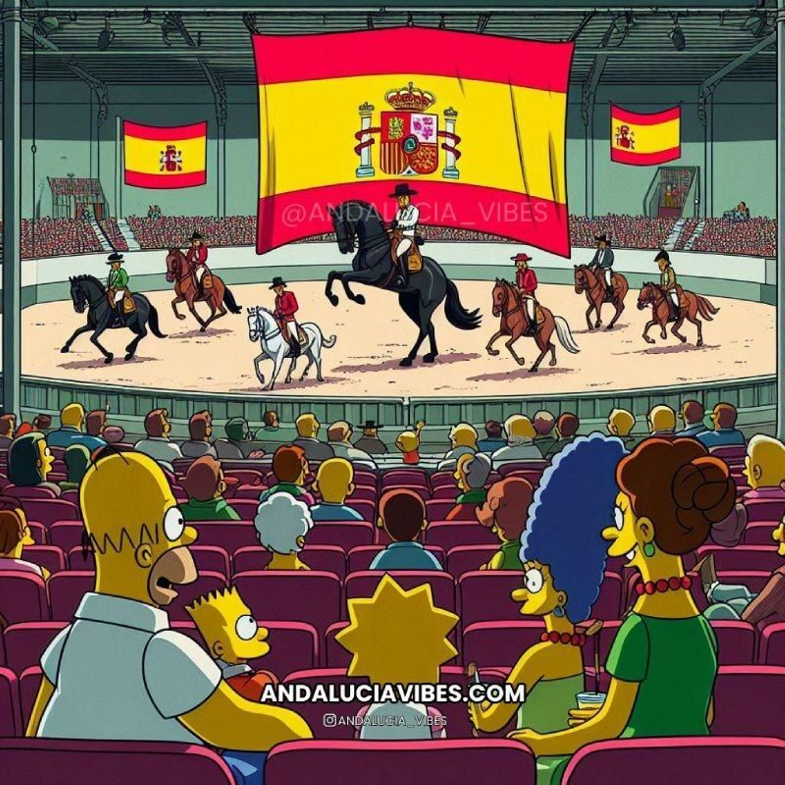 Una imagen de los Simpsons en su 'visita' a Jerez.