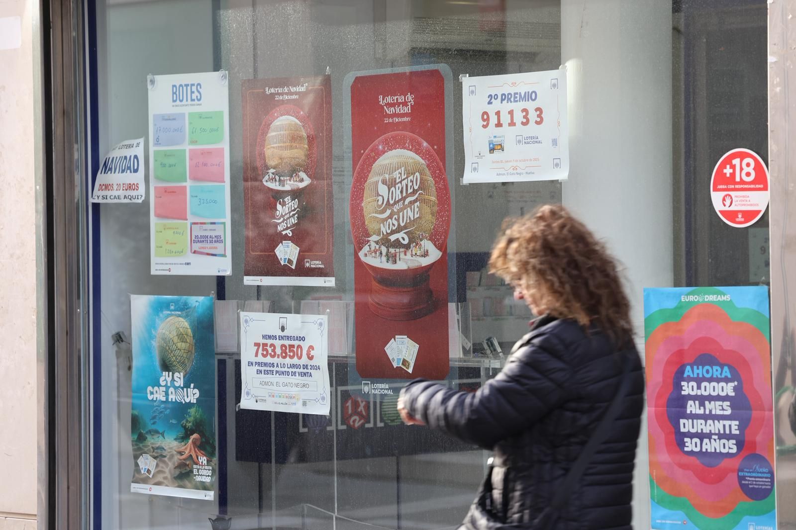 Una administración de Lotería de Huelva.