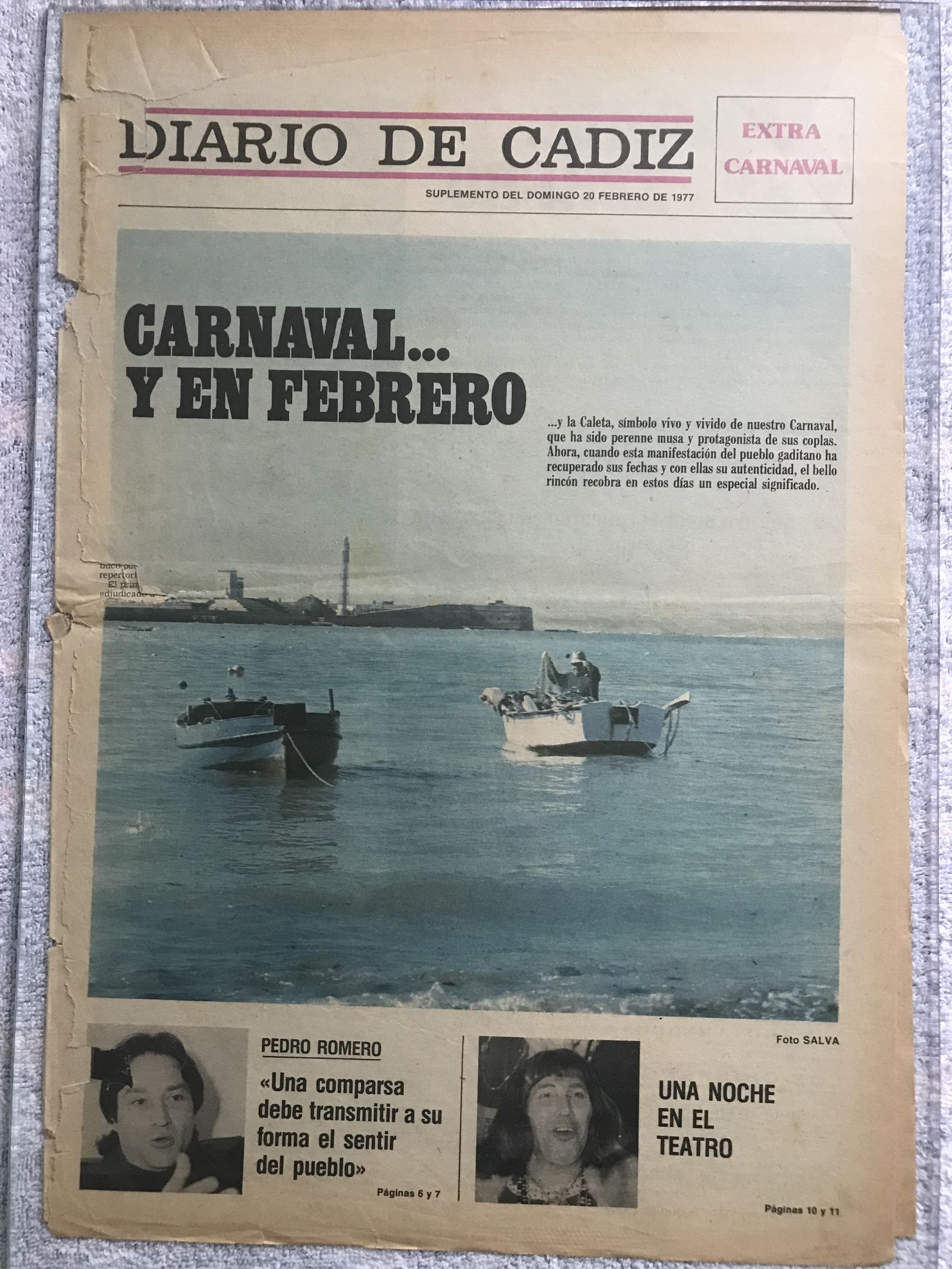 Una de las portadas del Diario del Carnaval de 1977.