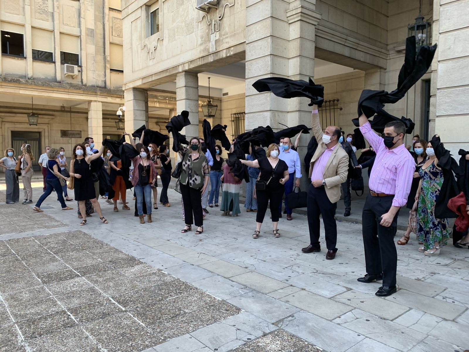 Protesta de abogados sevillanos durante la pandemia