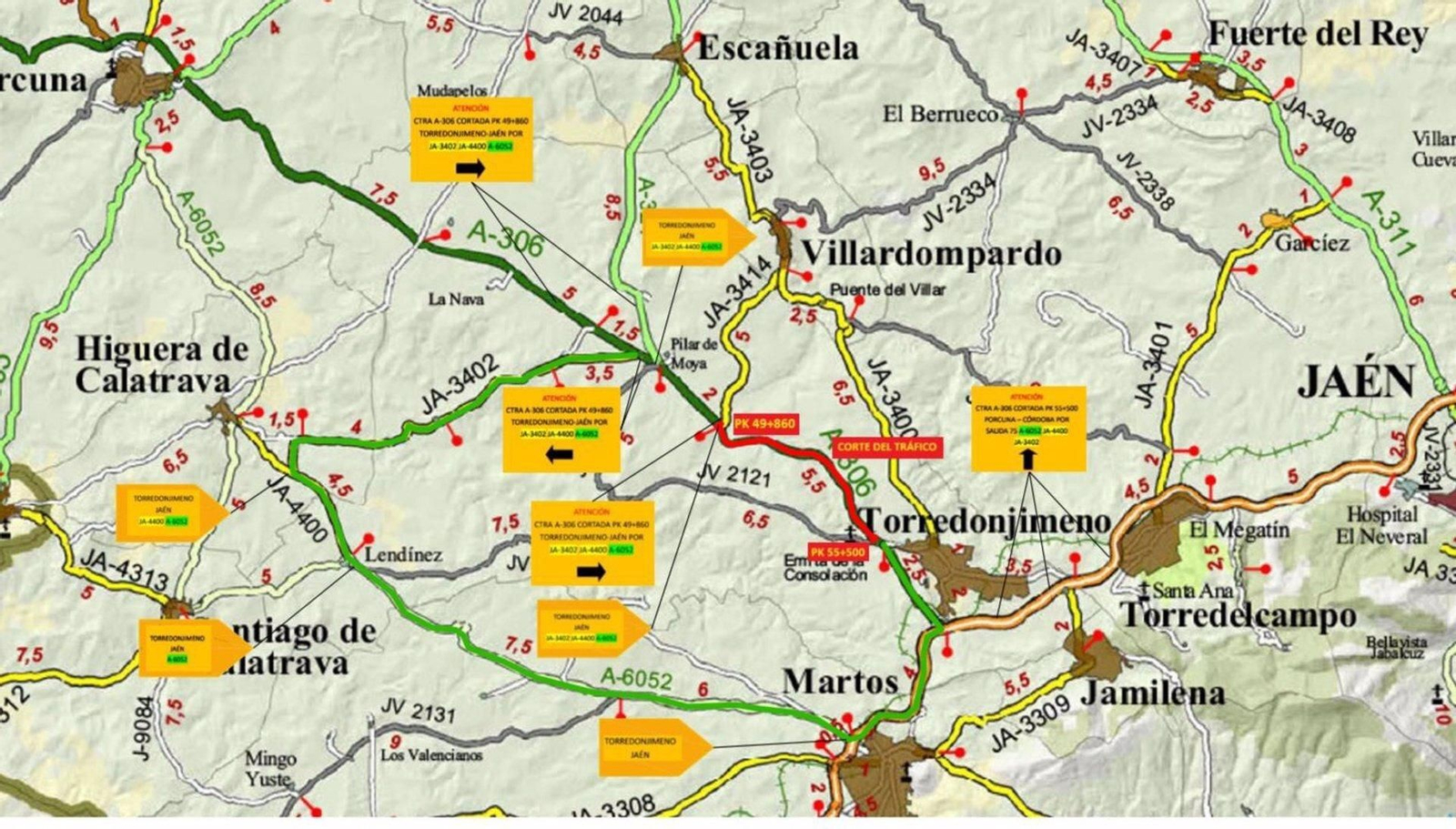 Mapa de caminos alternativos.