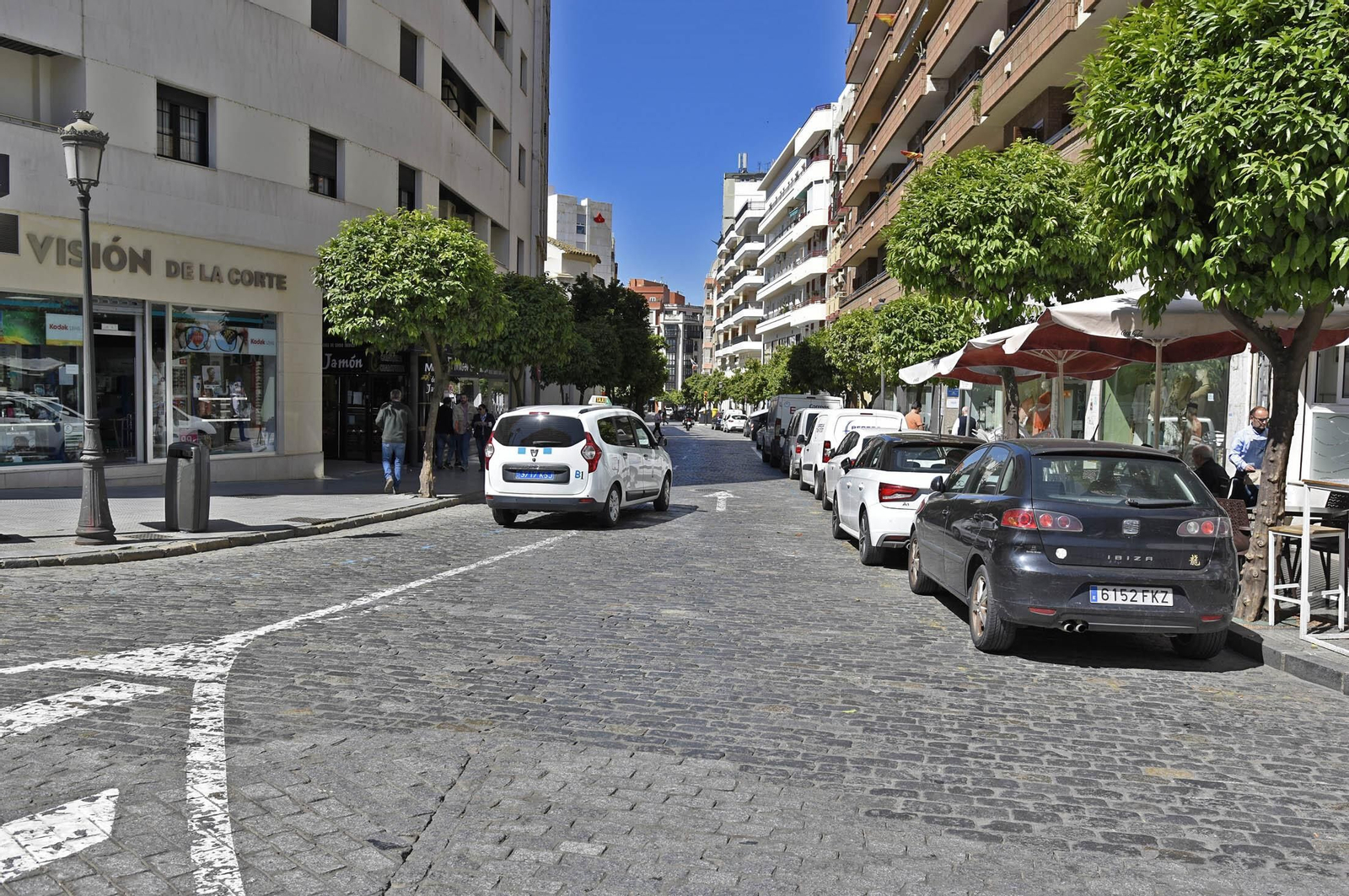 Imágenes de las calles que se incluirán en la peatonalización del centro