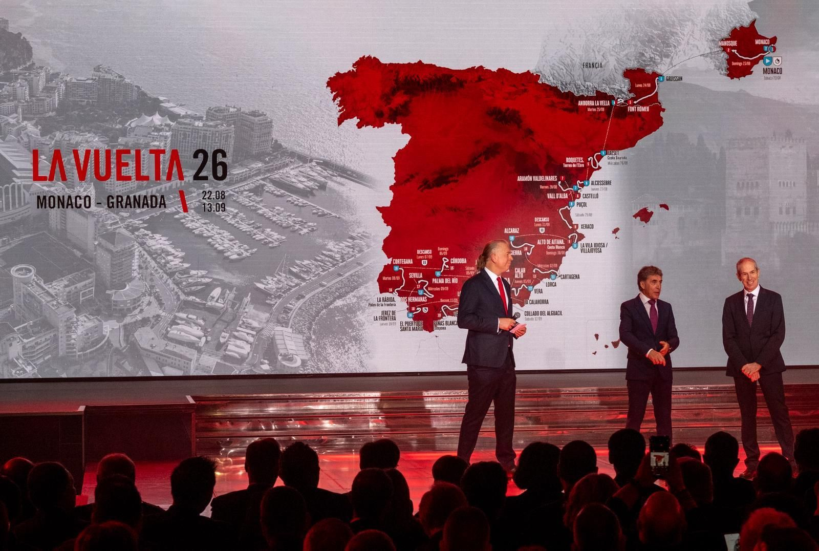 La delegación de Huelva en Mónaco para presentar la etapa onubense en la Vuelta Ciclista a España 2026, en imágenes