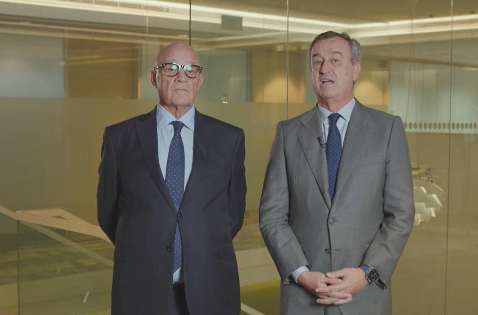 El presidente de Banco Sabadell, Josep Oliu , y el consejero delegado, César González -Bueno .