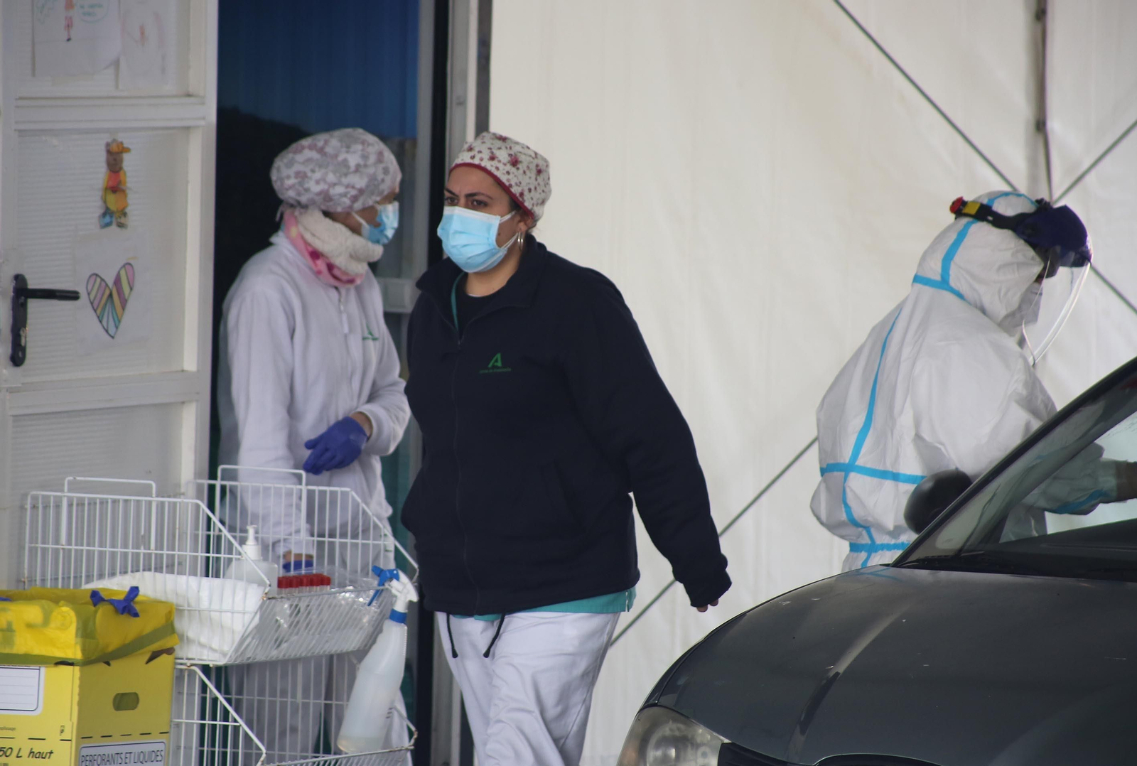 Coronavirus:Intensa jornada de pruebas PCR en el Hospital de Jerez