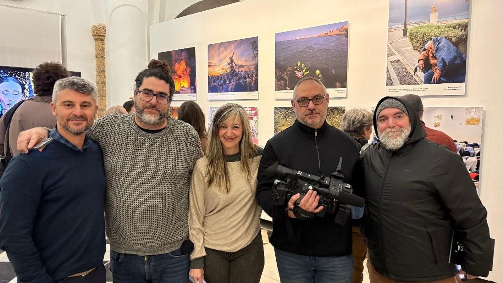 Antonio Muñoz, Diego y Carmen Calvo, Rafa Guerrero y Nacho Frade.