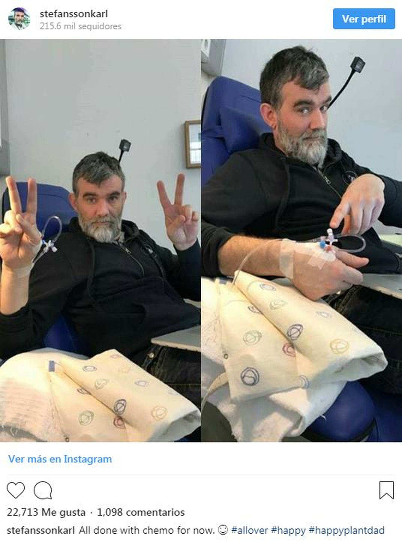 Imagen de Stefán Karl hospitalizado
