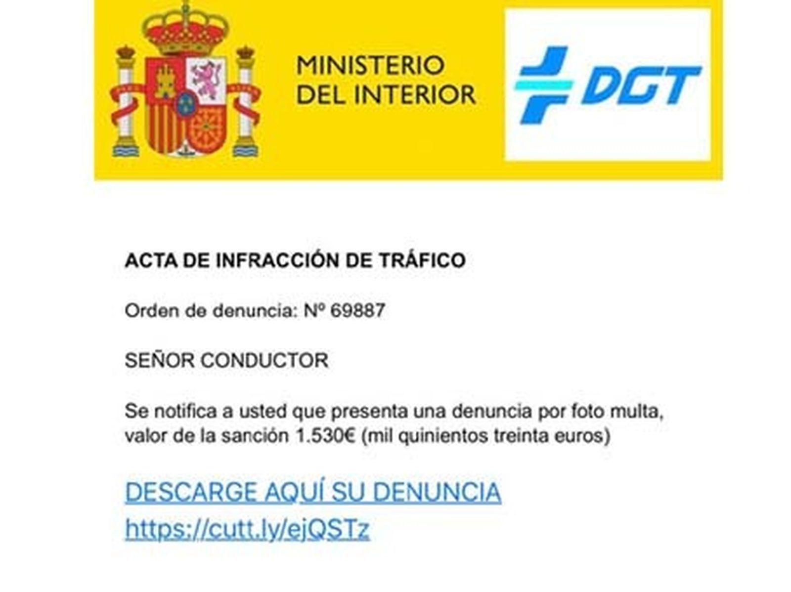 No caigas en la trampa de la multa falsa