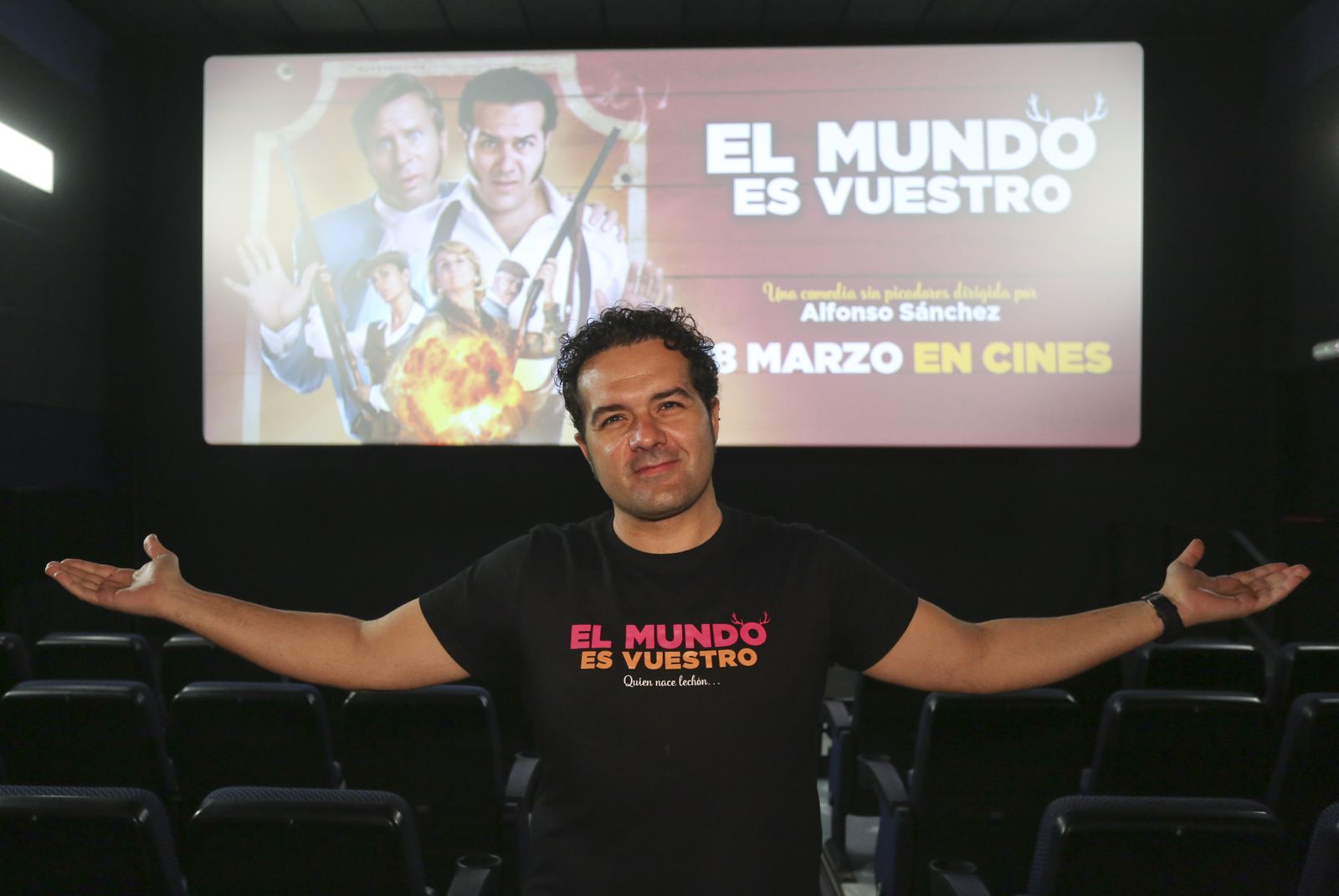 El actor, director y guionista Alfonso Sánchez este lunes en el cine Albéniz de Málaga.