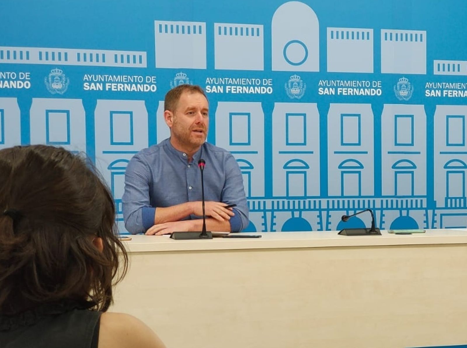 Conrado Rodríguez, en la sala de prensa del Ayuntamiento.