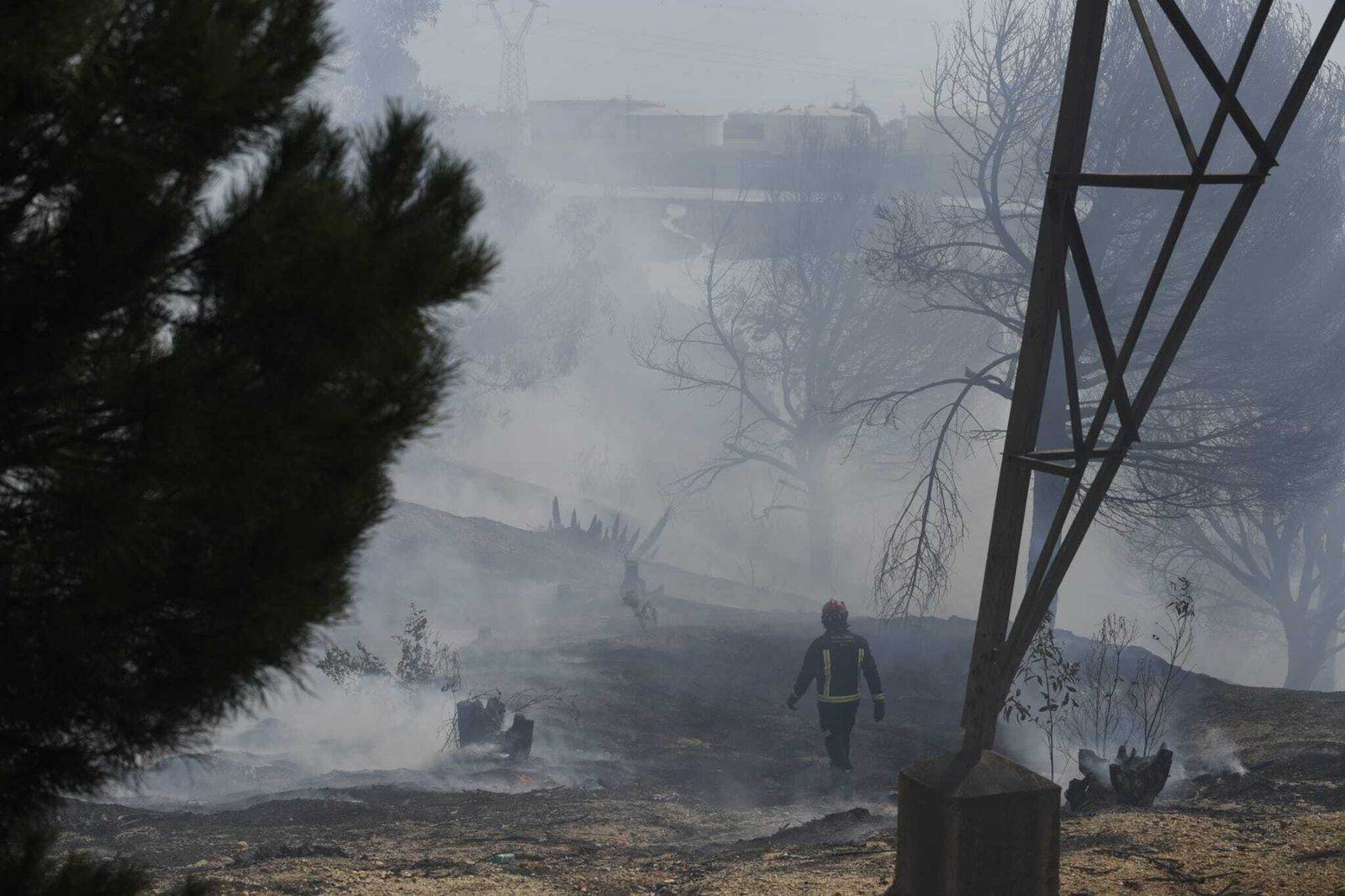 Declaran un incendio junto a la Escuela Técnica Superior de Ingeniería de La Rábida.