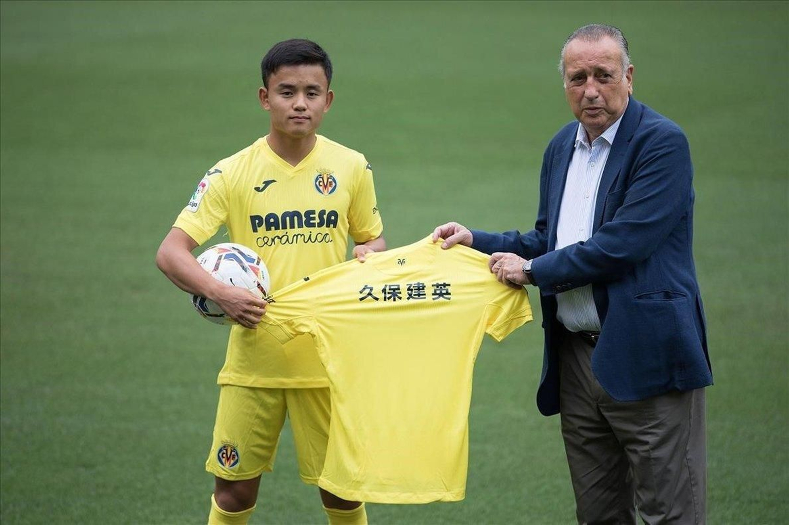Kubo, cuando fue presentado en el Villarreal.