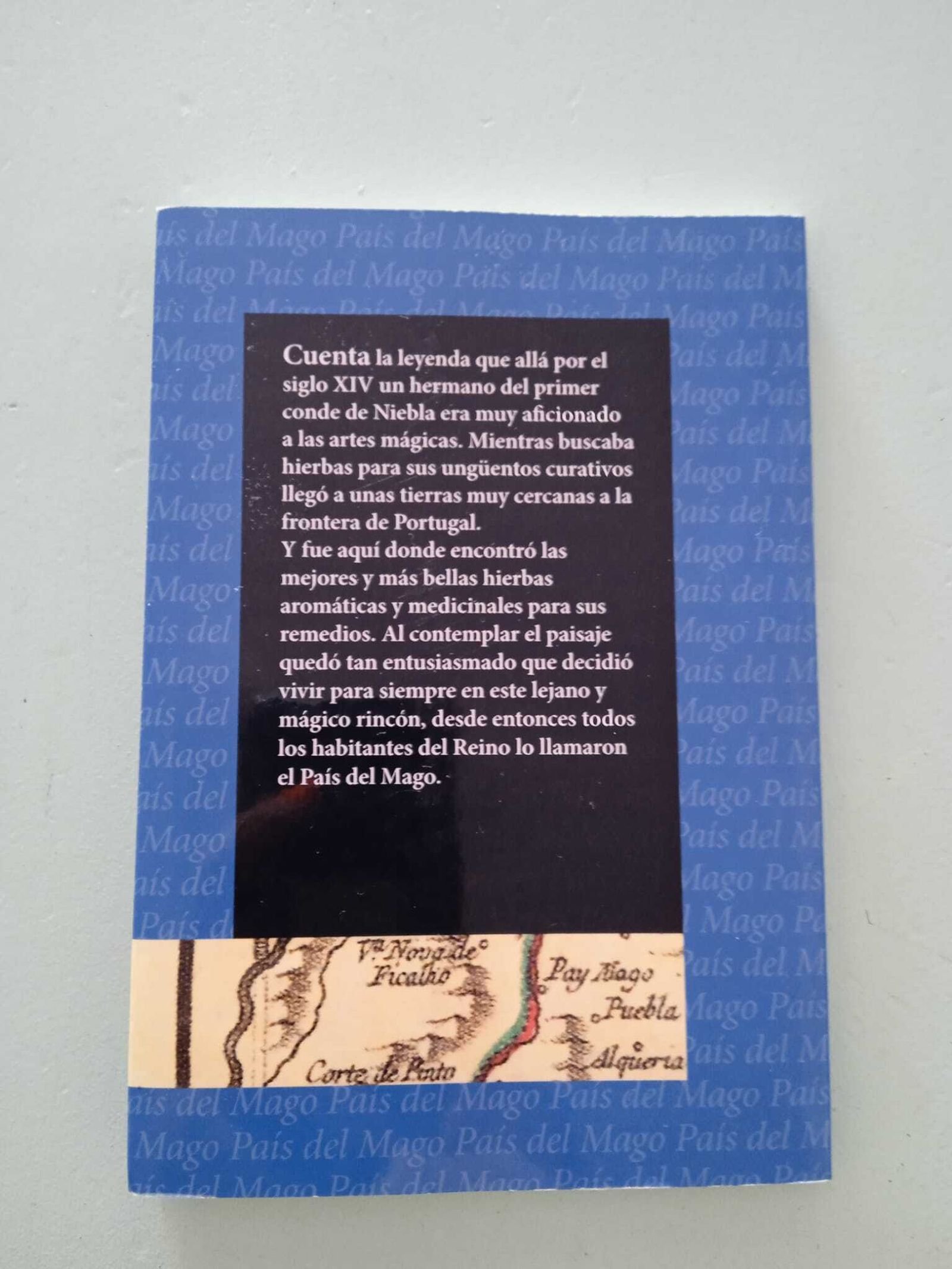 Leyenda del Mago en la contra cubierta de uno de los libros de la colección.