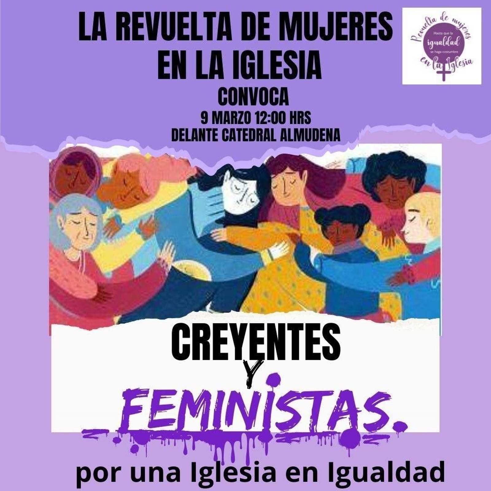 Detalle del cartel de la Revuelta de Mujeres en la Iglesia. Detalle del cartel de la Revuelta de Mujeres en la Iglesia.