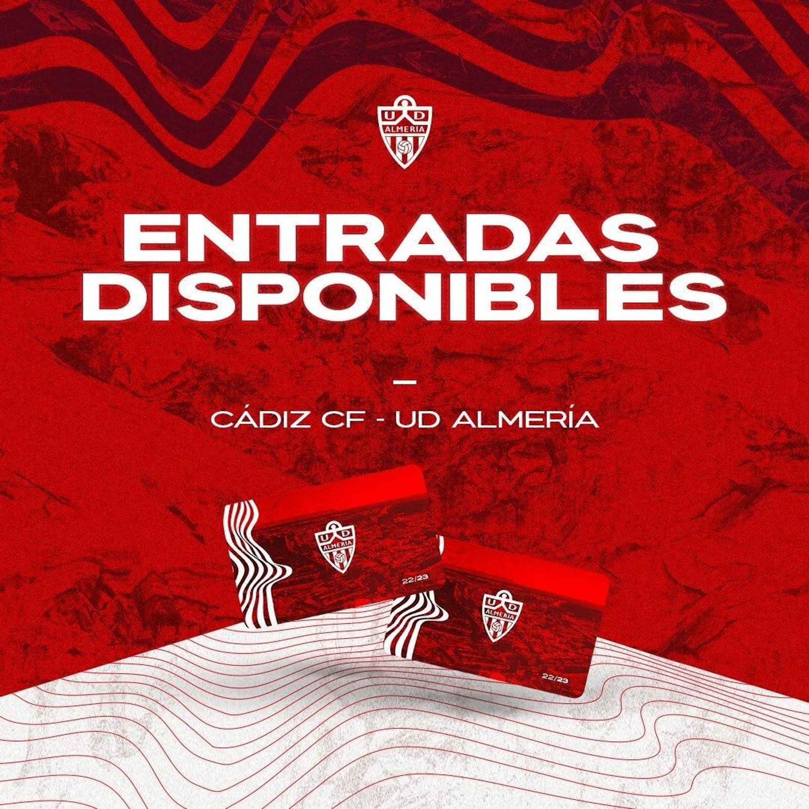 El anuncio del Almería de que hay entradas disponibles.