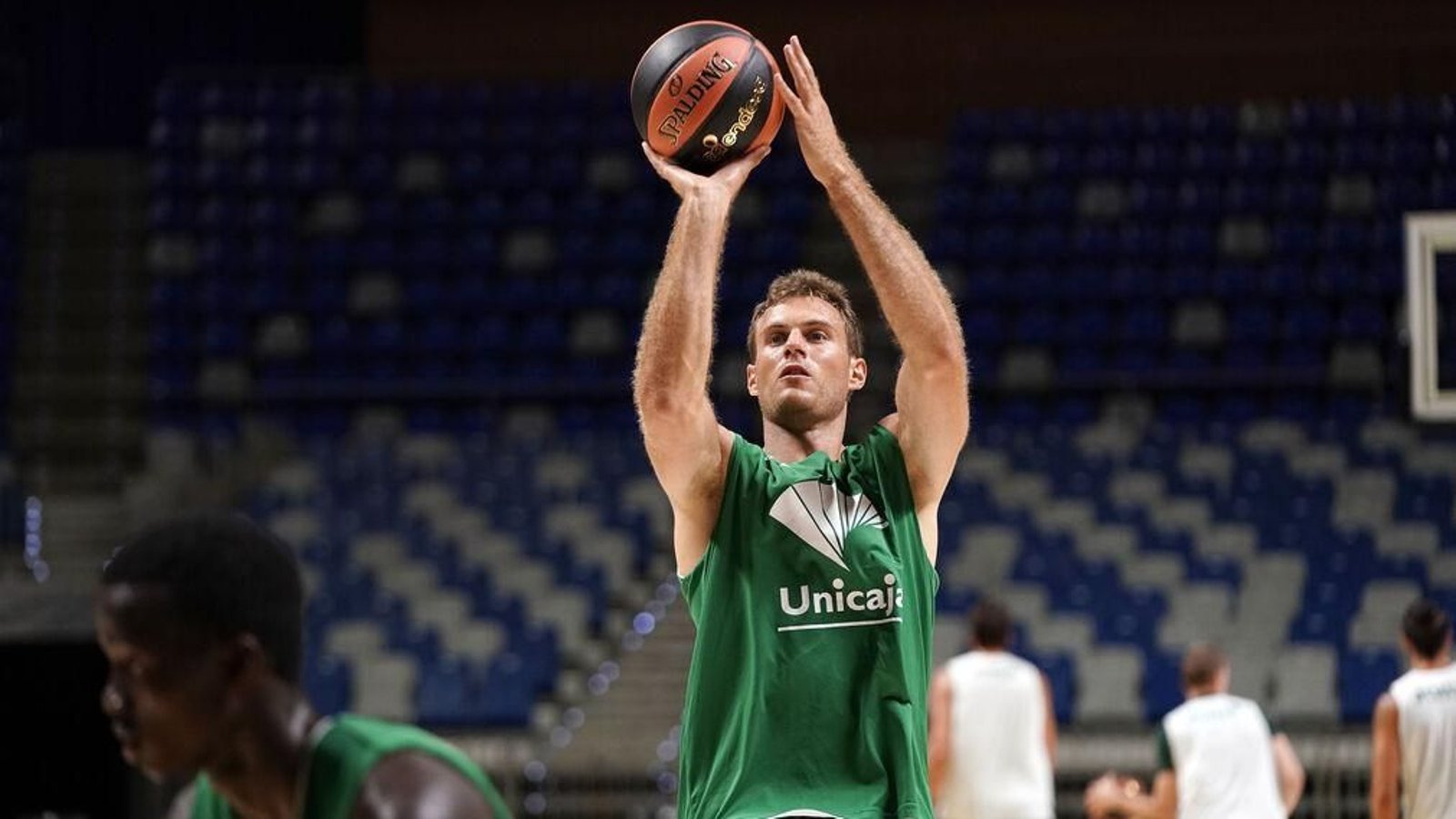 Tim Abromaitis, en un entrenamiento con el Unicaja.