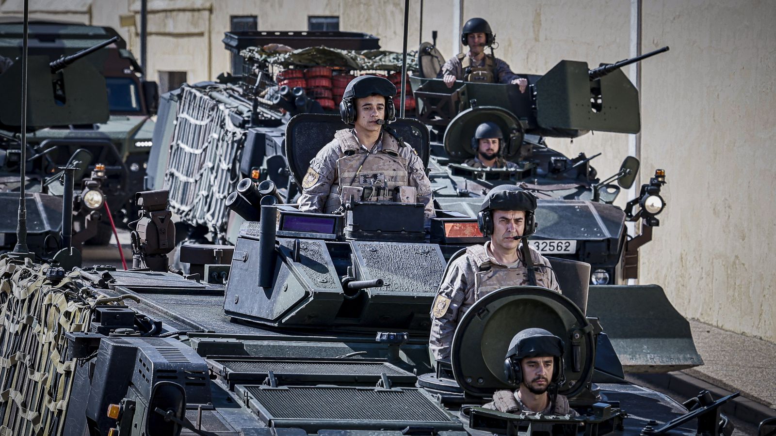 Un momento del desfile en el Tercio de la Armada por el 489 aniversario de la Infantería de Marina