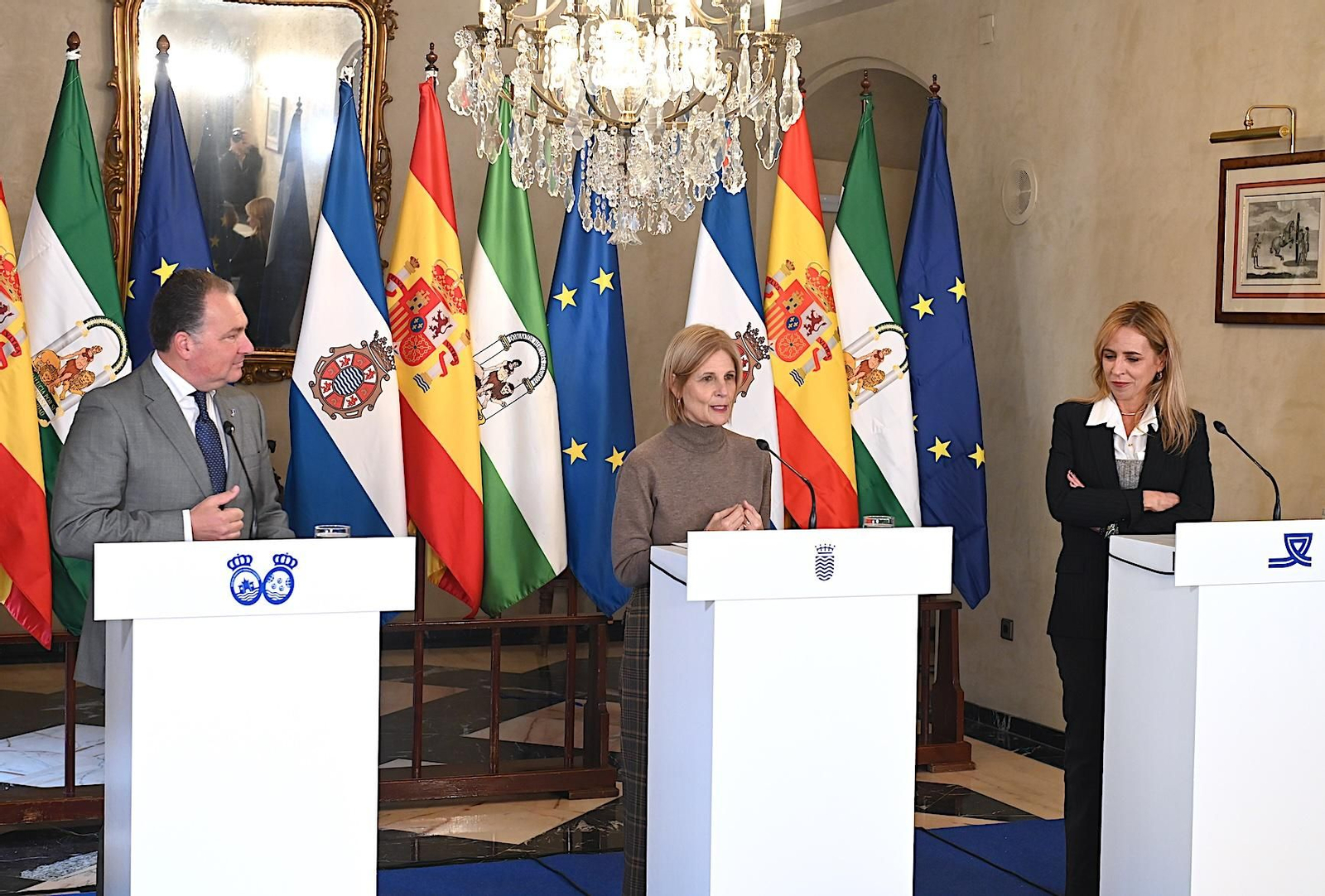 Encuentro de la alcaldesa de Jerez con los presidentes de las Diputaciones de Cádiz y Huelva.