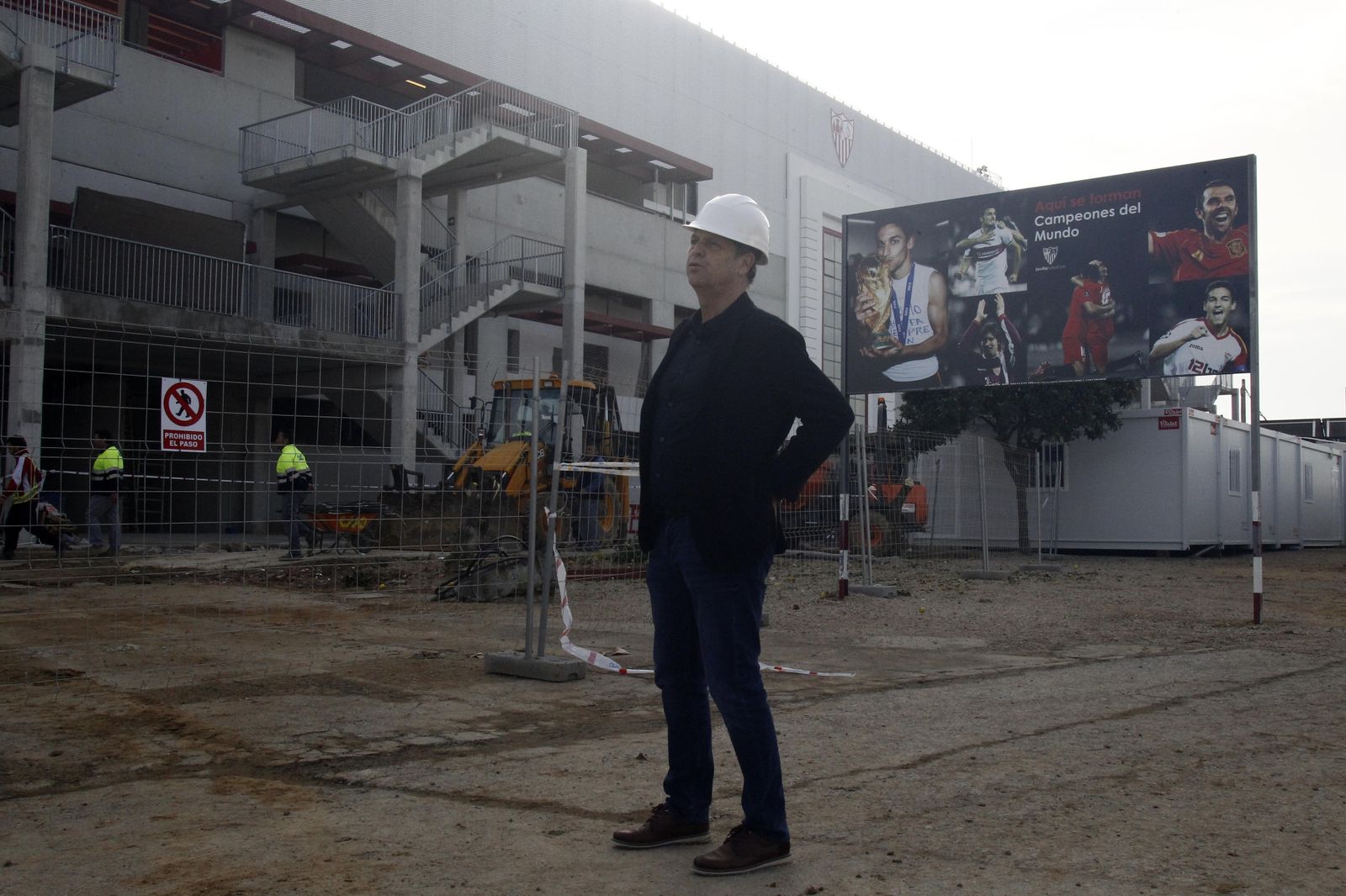Las imágenes de la visita a las obras de la Ciudad Deportiva del Sevilla