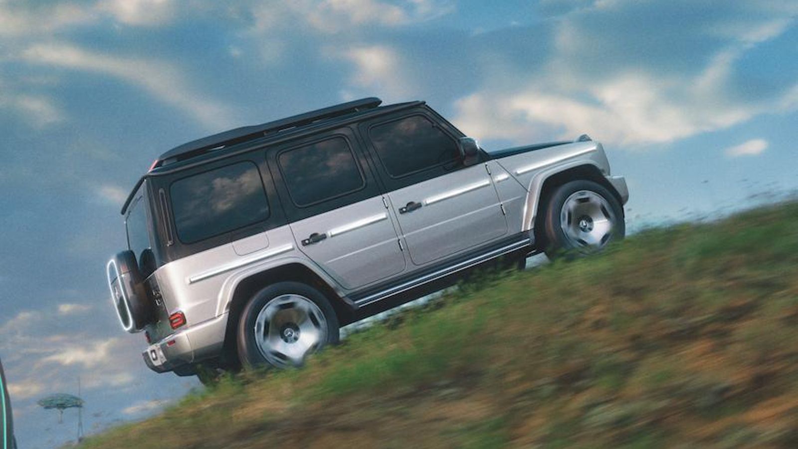 Los cuatro motores, uno por rueda; más la incorporación de un cambio de dos velocidades deberían dotar al Concept EQG, de pasar con esta configuración a la producción, de unas cualidades únicas fuera del asfalto.