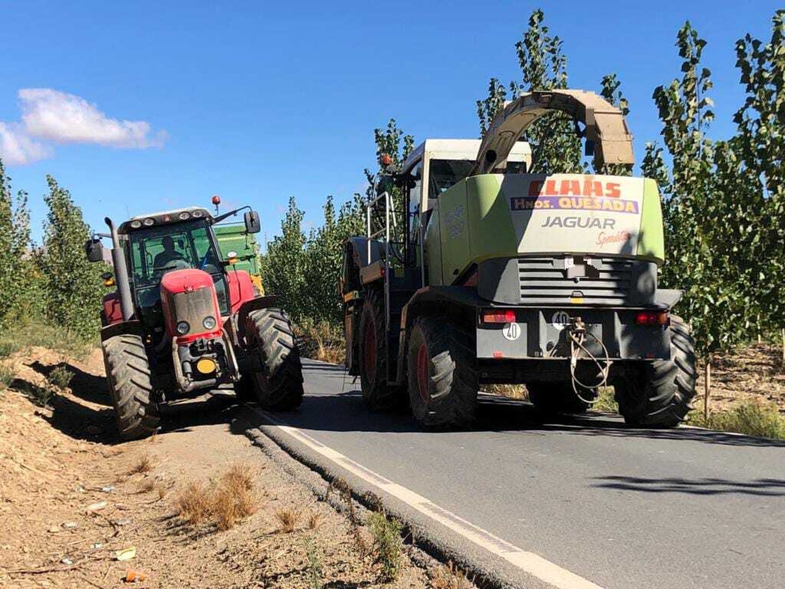 Imagen de la carretera A-325 en una de las estrecheces de su pavimento