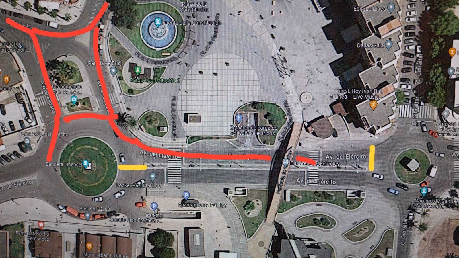 El plano del corte de la Avenida del Ejército del próximo lunes día 30