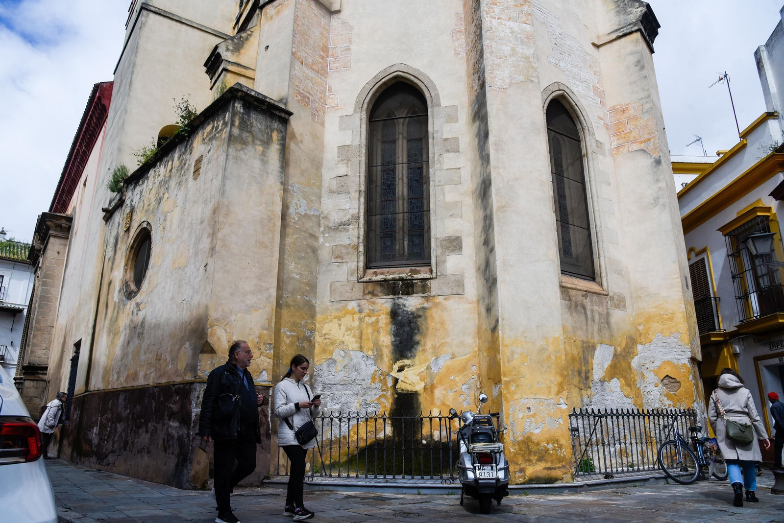 El estado de la zona del ábside del del templo.