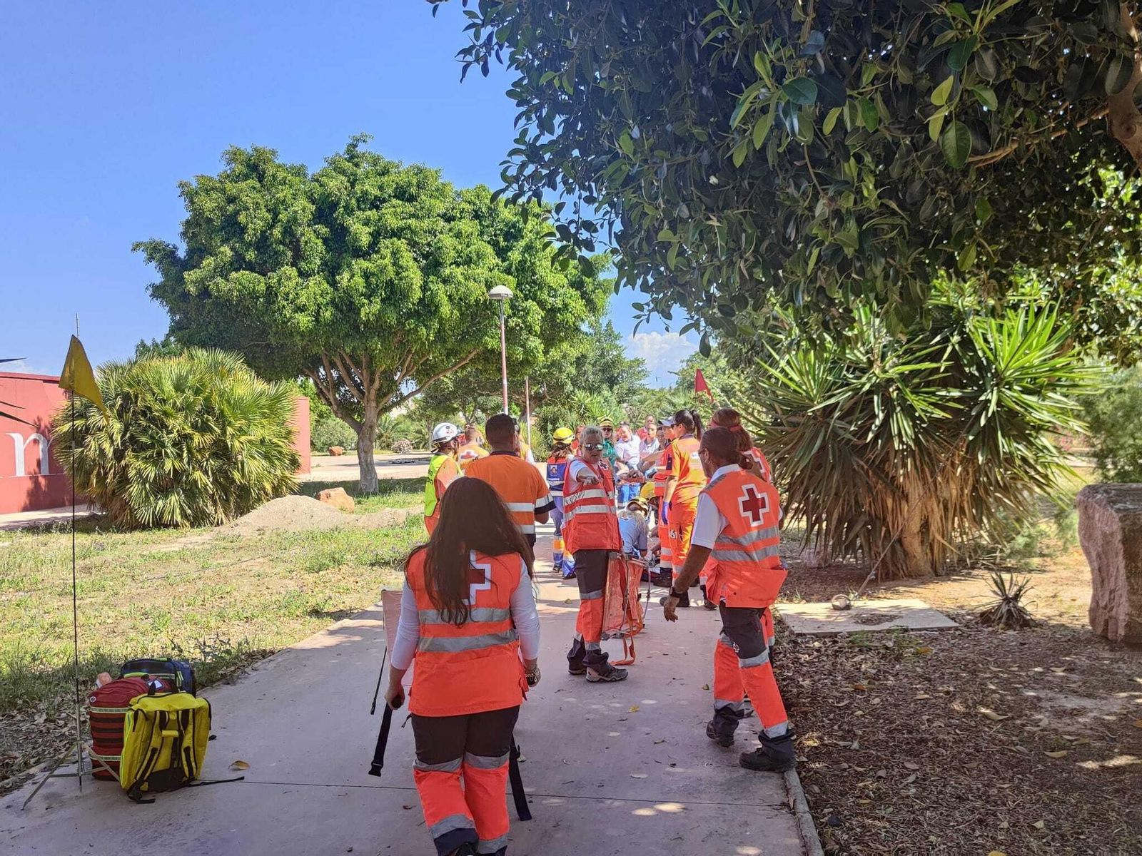Imágenes del simulacro de emergencias sanitarias en el recinto ferial de Almería