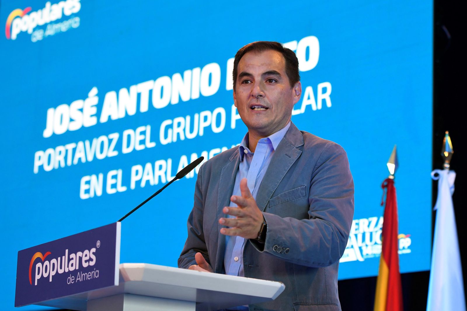José Antonio Nieto, durante el congreso del PP de la provincia de Almería celebrado en Roquetas de Mar en junio.
