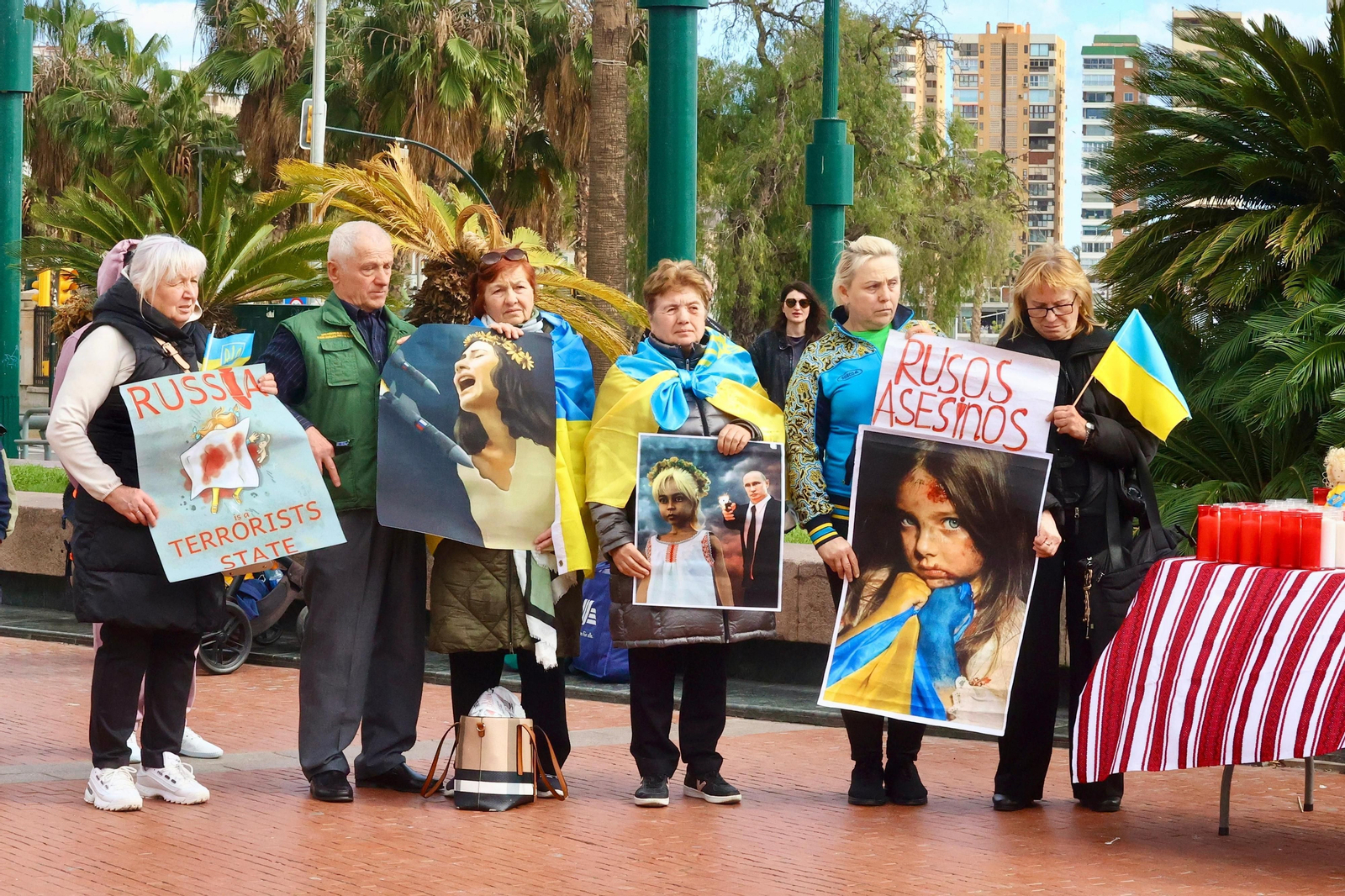 Concentración en Málaga por el segundo aniversario de la invasión de Ucrania