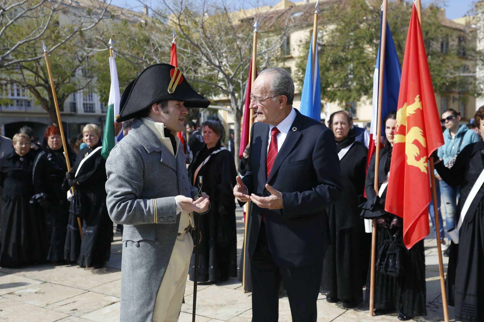La recreación histórica de la entrada del héroe liberal Rafael de Riego en Málaga