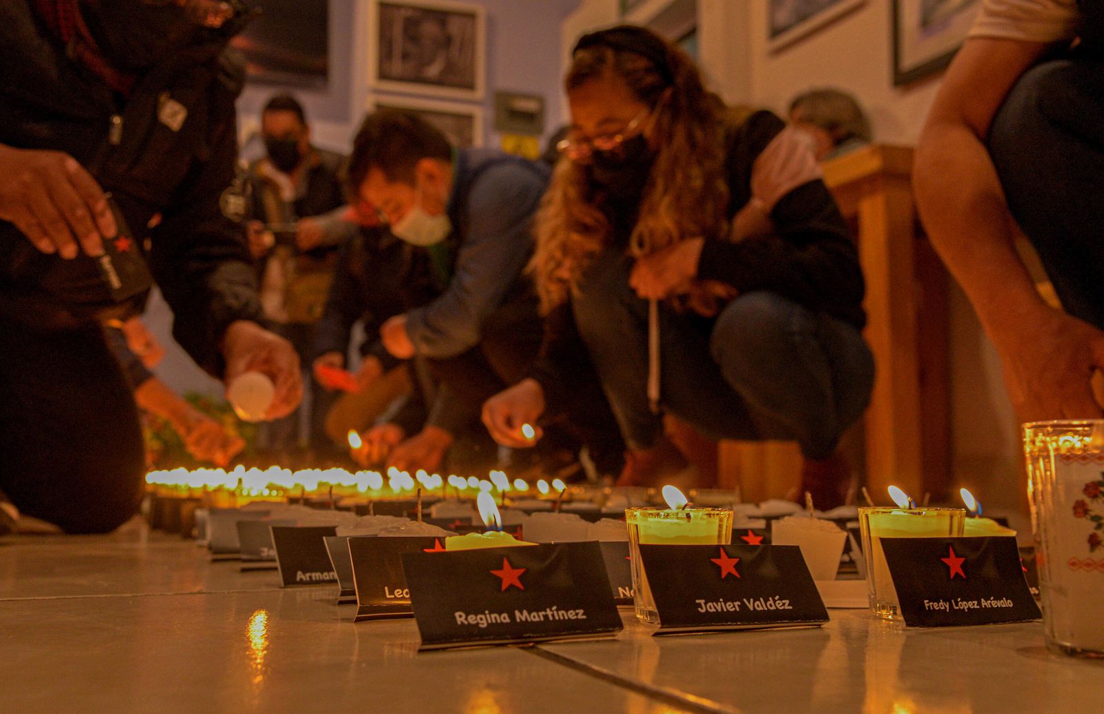 Protesta en México para que no haya impunidad en el asesinato de periodistas.