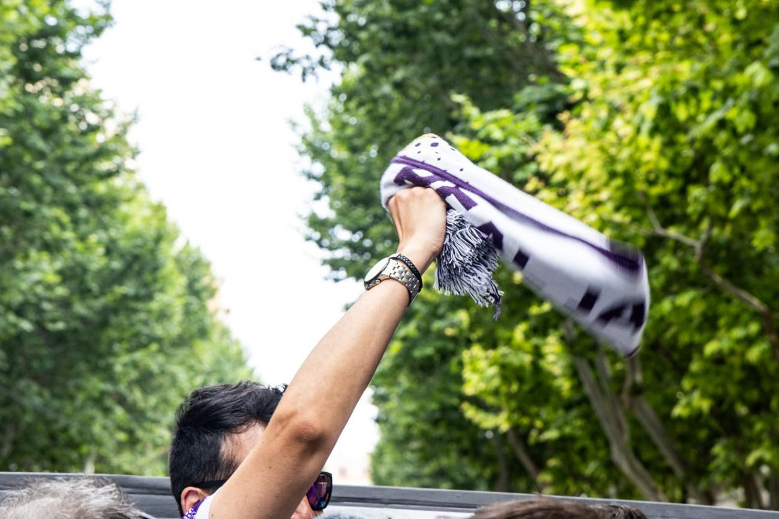 La fiesta por el ascenso del Real Jaén en La Plaza de Santa María y el Ayuntamiento