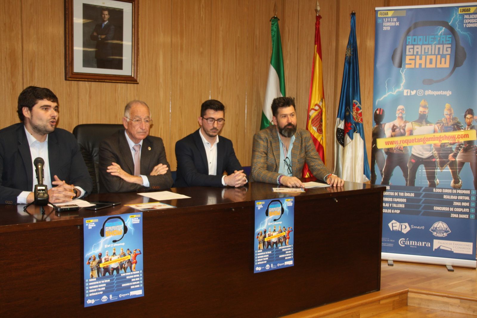Francisco Gutiérrez durante su intervención en la presentación del Roquetas Gaming Show