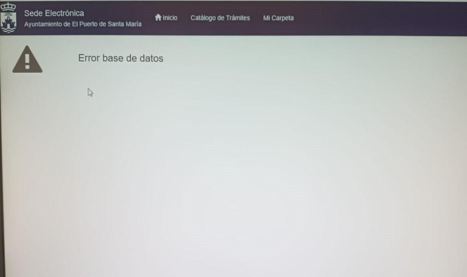 Sigue sin funcionar la sede electrónica del Ayuntamiento portuense.