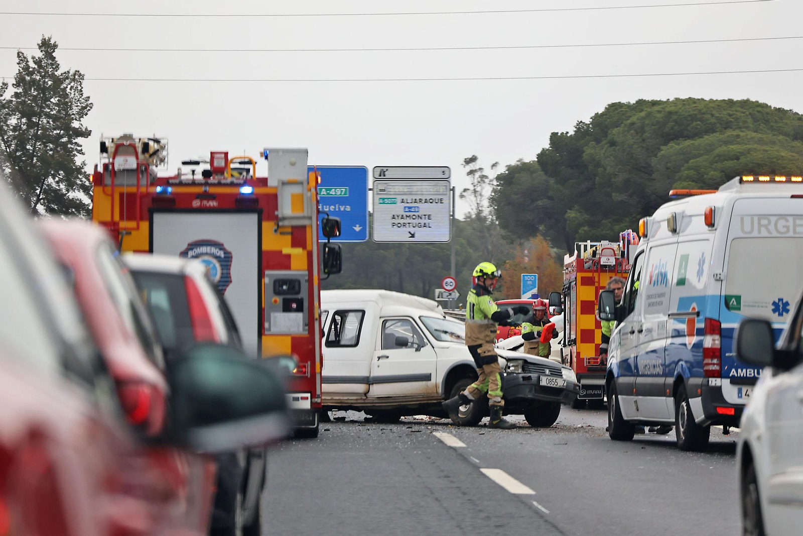 Imágenes del accidente en la autovía de Punta Umbría a Huelva