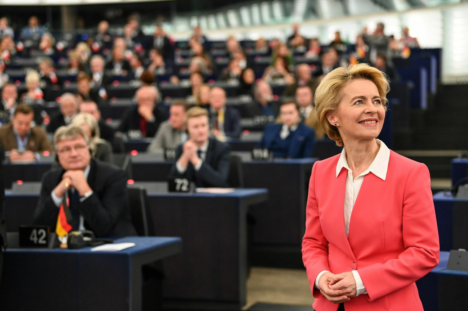 La nueva presidenta de la Comisión Europea, la alemana Ursula von der Leyen, en Estrasburgo.